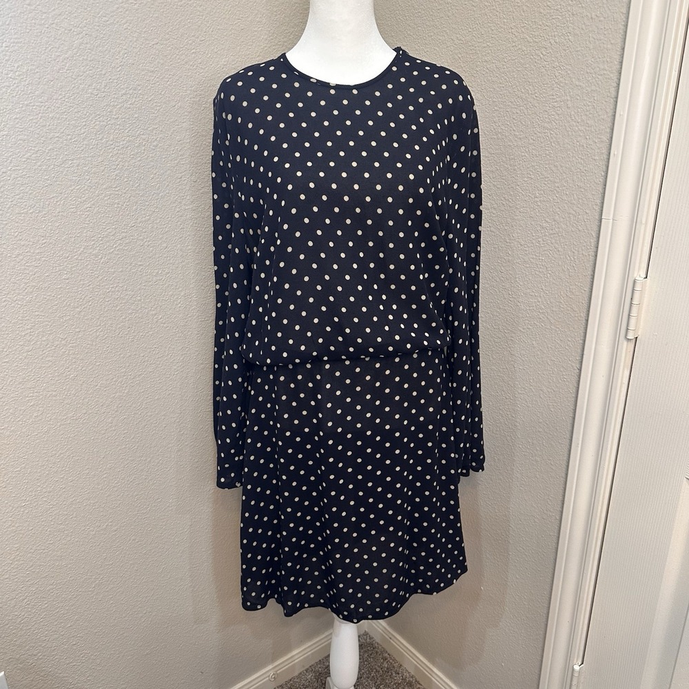 Zimmerman Black Mischief Polka Dot Crepe Dress Sheer Flared Sleeve Sz 3 US‎ 10 - Picture 2 of 12